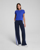 SPANX AirEssentials® Colorblock Wide Leg Track Pant | Timeless Navy/Powder/Cerulean